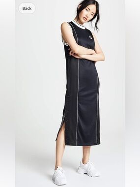 Puma Retro Sport Dress Medium Black White Stripe Athletic Streetwear